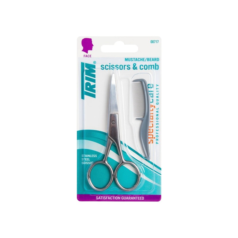 Trim Mustache & Beard Scissors with Comb