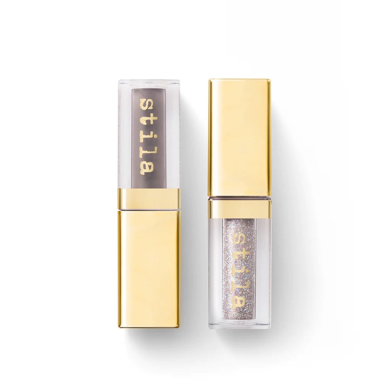 Stila Double Dip Liquid Eyeshadow Suede Shade & Glitter & Glow Grey Fox