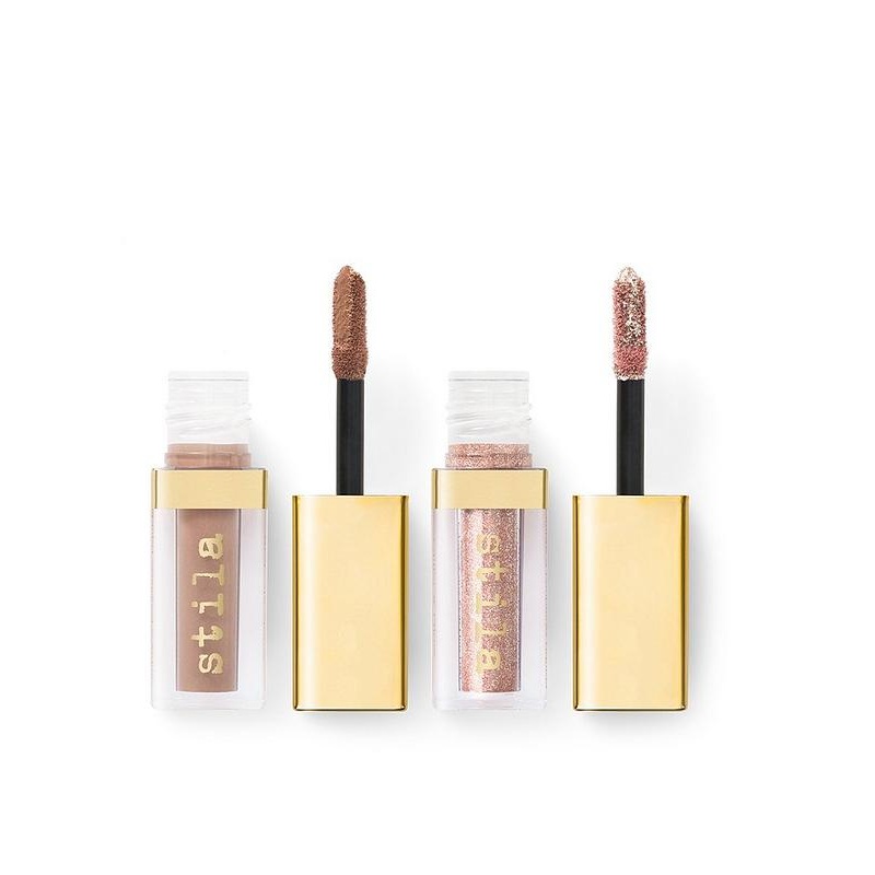 Stila Double Dip Liquid Eyeshadow Suede Shade & Glitter & Glow Hot Tamale
