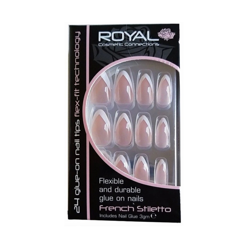 Royal French Manicure Stilleto Nails & 3GM Glue
