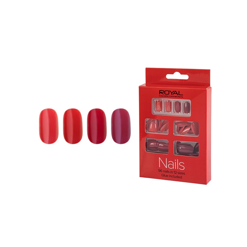 Royal Cosmetics 96 Nails + Glue Red NNAI447