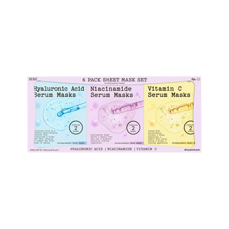 Skin Treats 6 Pack Serum Mask Set
