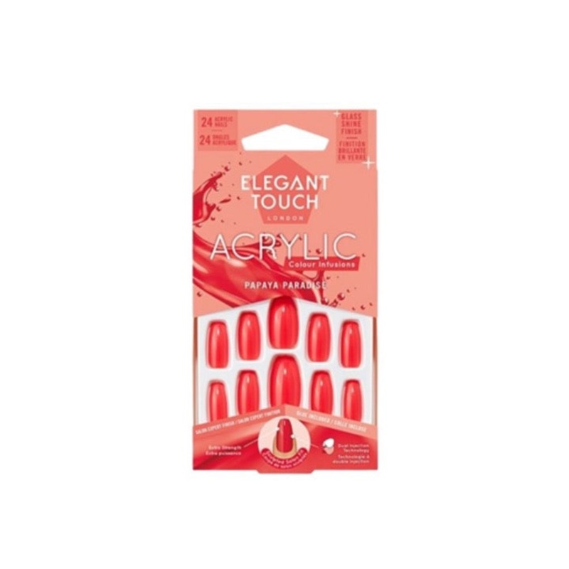 Elegant Touch Acrylic False Nails Papaya Paradise