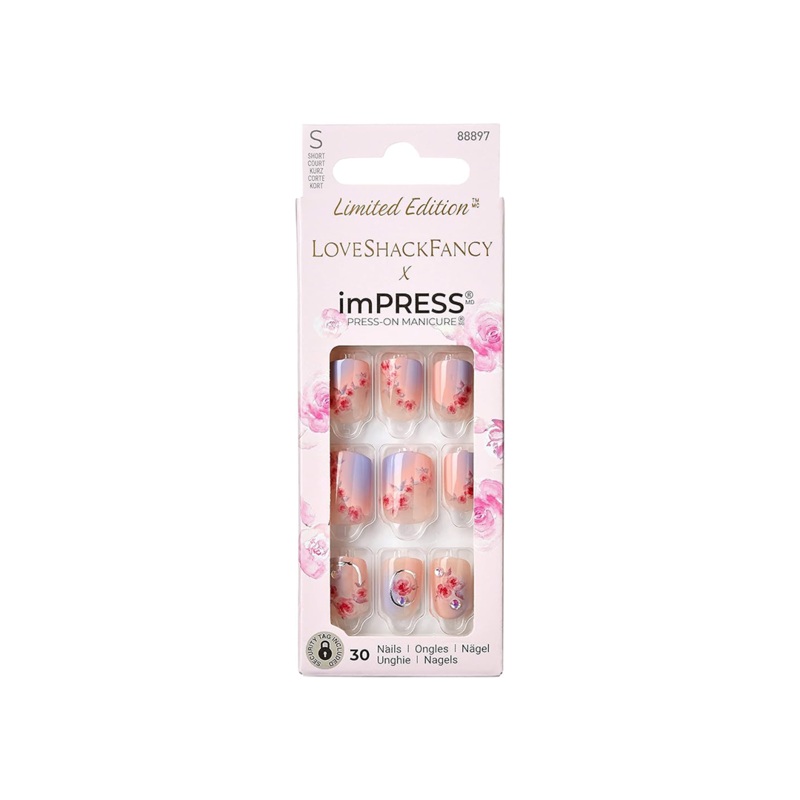 Kiss X Love Shack Fancy Impress 30 Short Nails Sunkissed Peach 88897