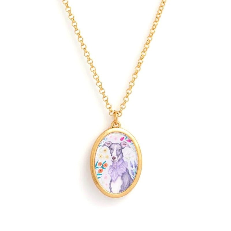 Catherine Rowe Pet Portraits Whippet Pendant Necklace