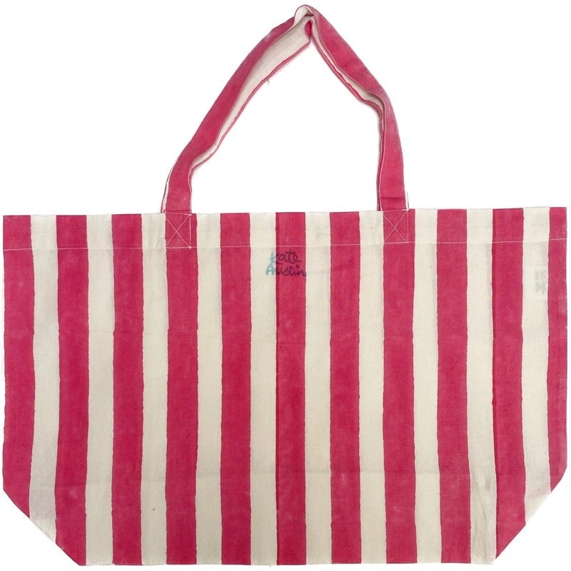 Cabana Stripe Beach Bag - Pink & White