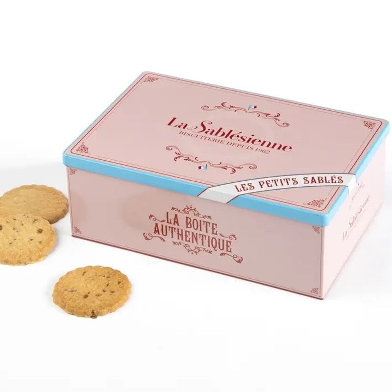 "Authentic" Tin Box - Plain Butter And Caramel Chips Shortbread Cookies
