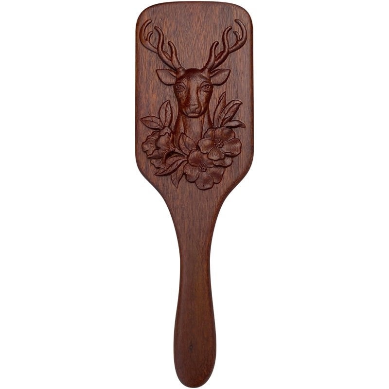 Deer Scalp Massage Brush in Golden Sandalwood