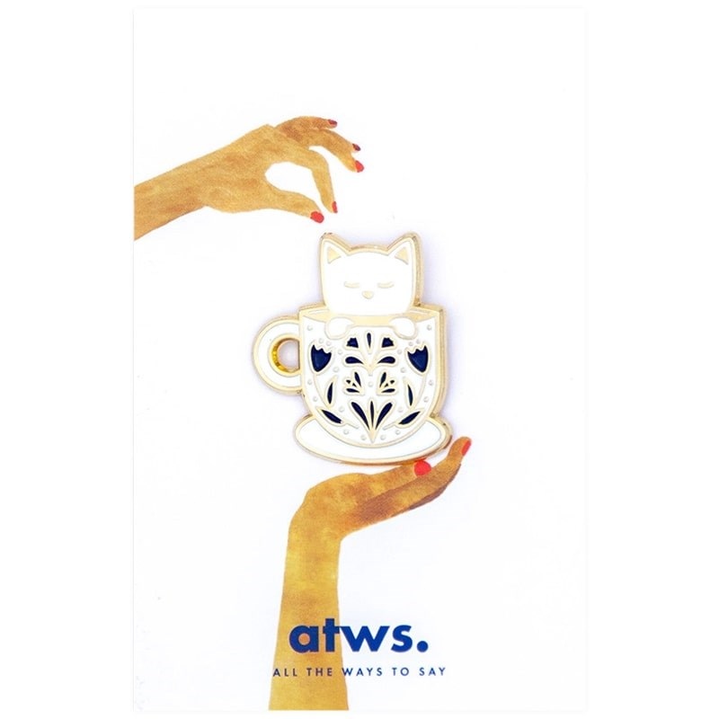 Cup Cat Pin