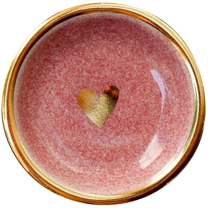 Dark Pink Heart Ring Trinket Dish