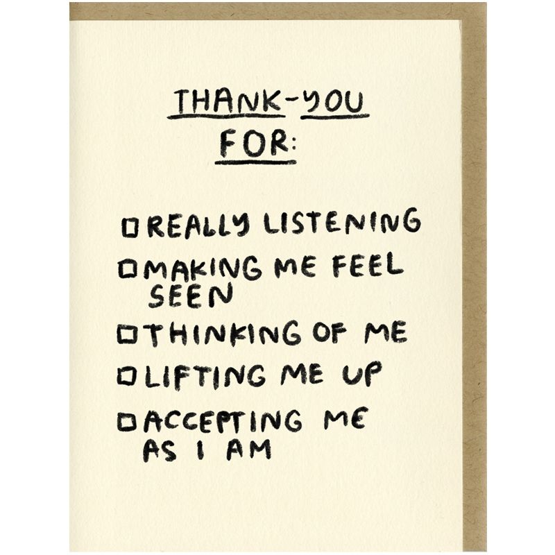 Thank-You Checklist Card