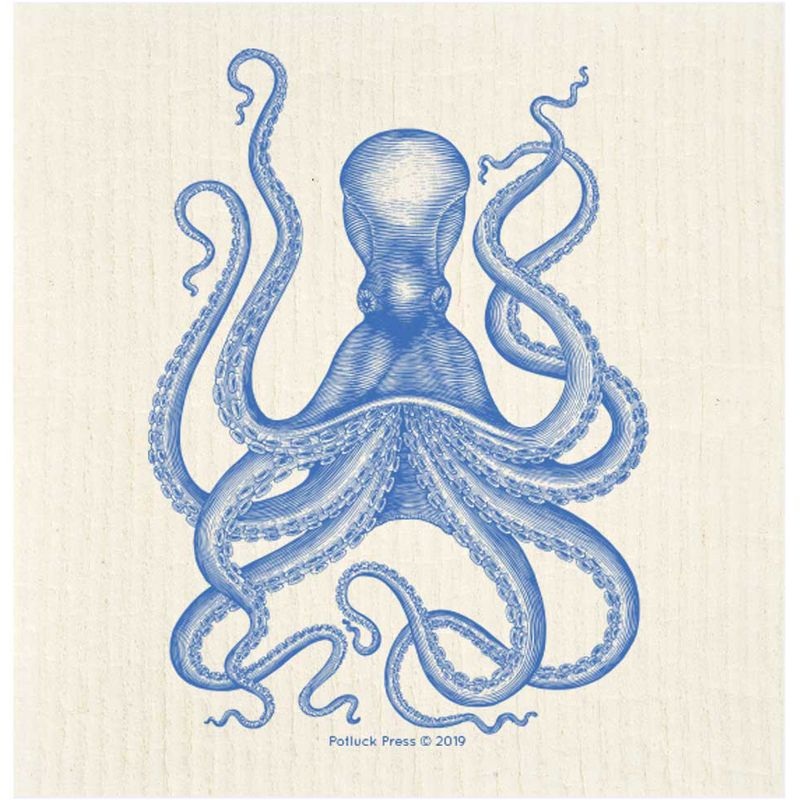 Blue Octopus Swedish Dishcloth