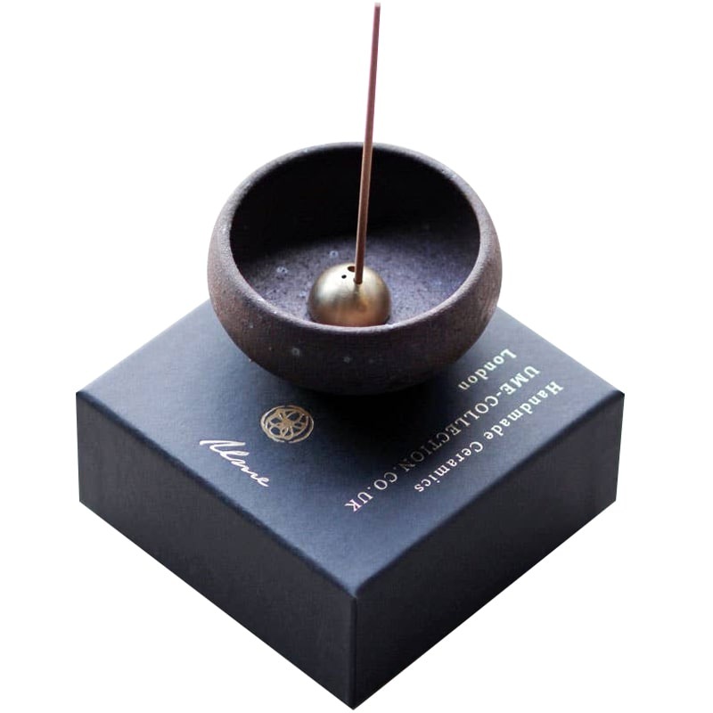 Wabi Sabi Incense Burner with Gold Incense Stick Dome