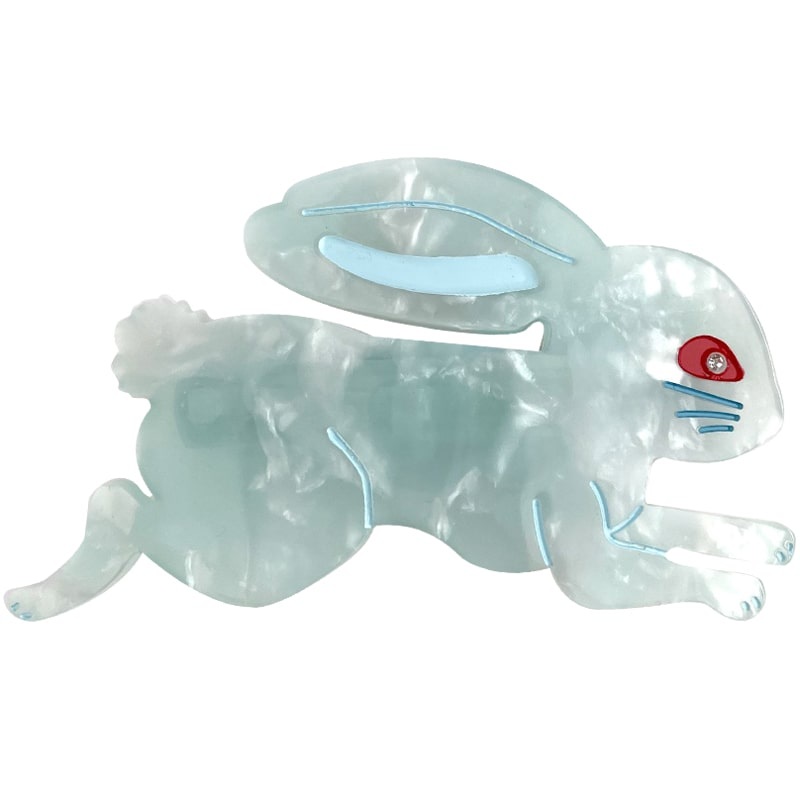 Lingonberry Candy Bunny Blue Hair Barrette