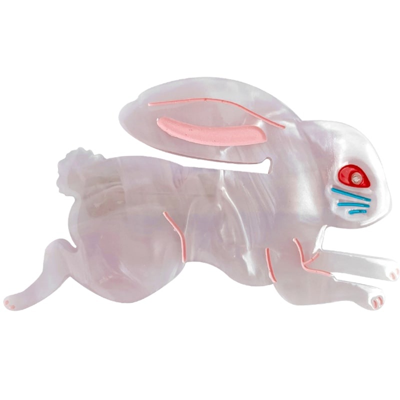 Lingonberry Candy Bunny Pink Hair Barrette