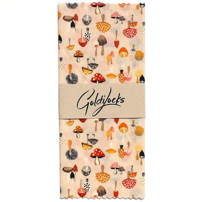 Beeswax Medium Food Wrap: Mushrooms