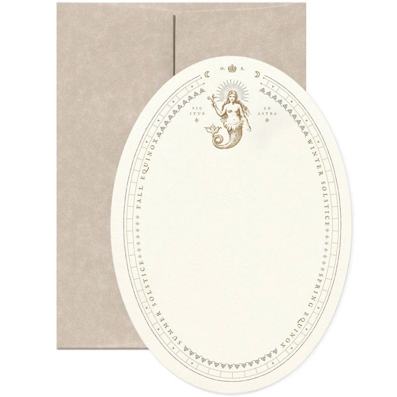 Sic Itur Ad Astra (Mermaid) Oval Greeting Card
