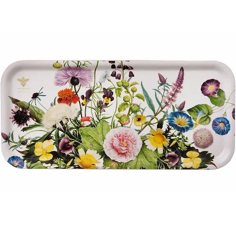 A Flower Garden Birch Veneer Tray