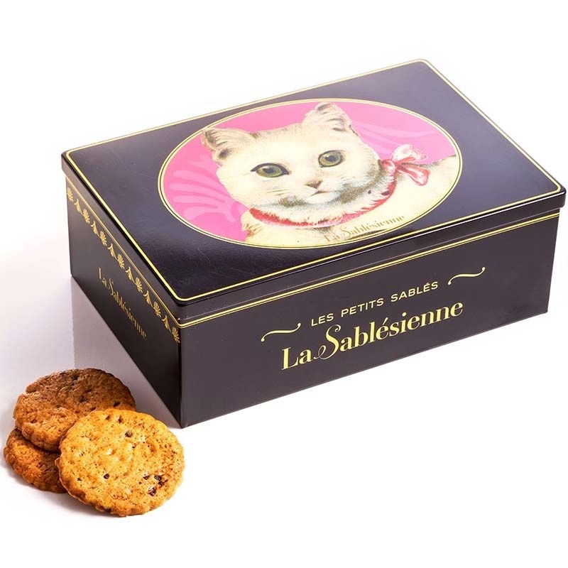 White Cat Tin Box - Shortbread Cookies