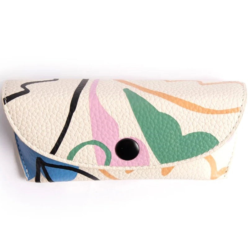 Abstract Botanical Flap Glasses Case