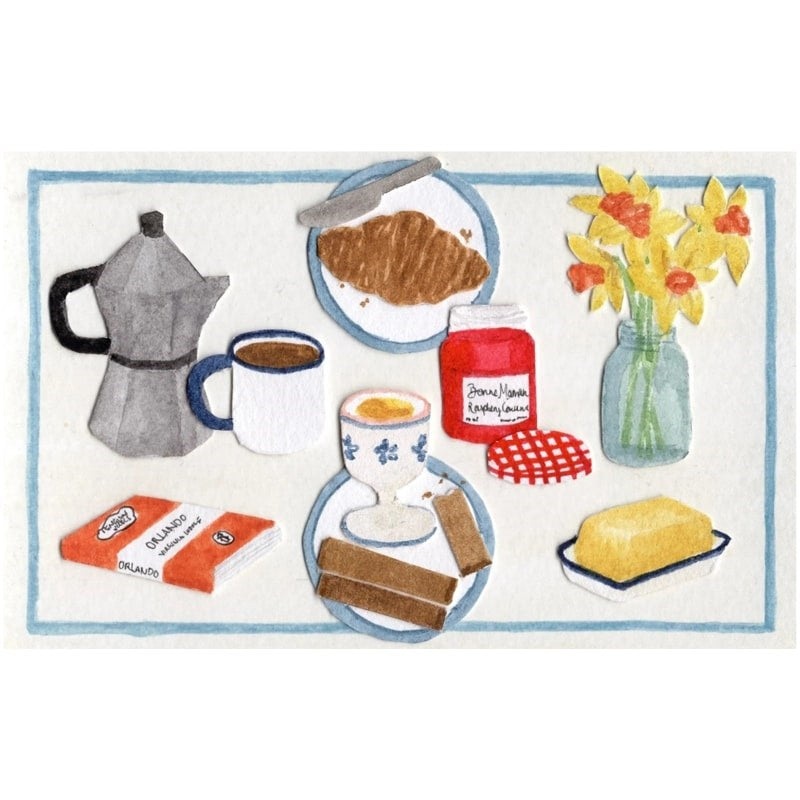 Dippy Eggs & Daffodils Greeting Card