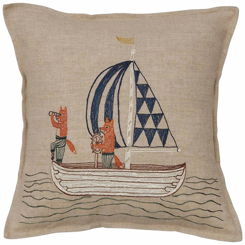 Sailing Foxes Pillow