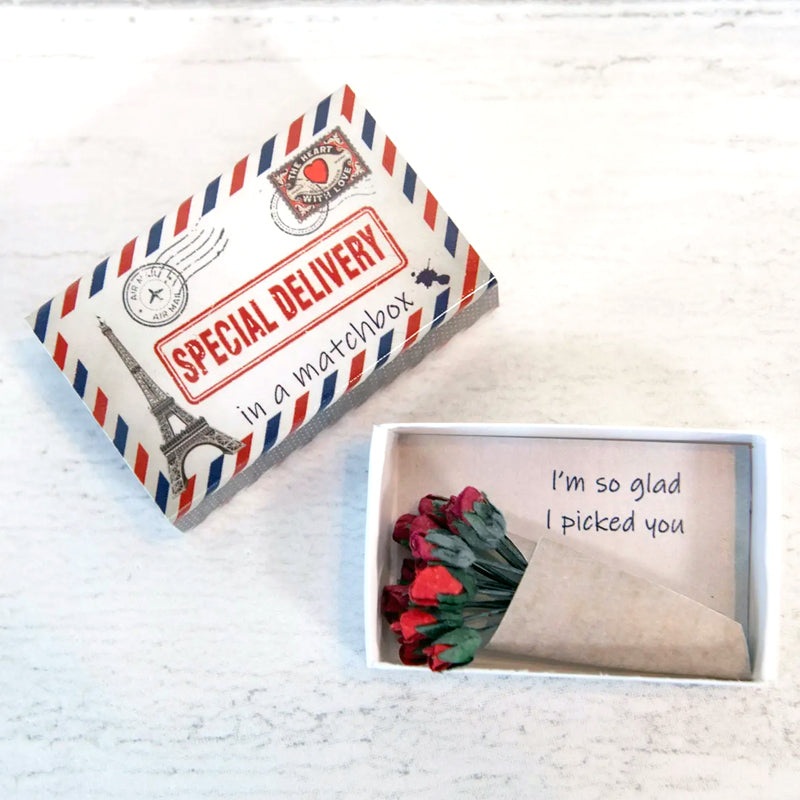 Special Delivery Picked You Mini Bouquet in a Matchbox