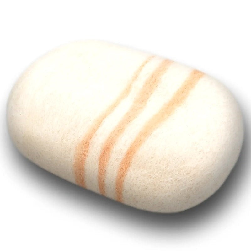 Felted Soap  Striped Citrus Blossom: White