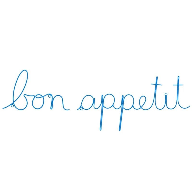 Bon Appetit Wire Word French  Blue
