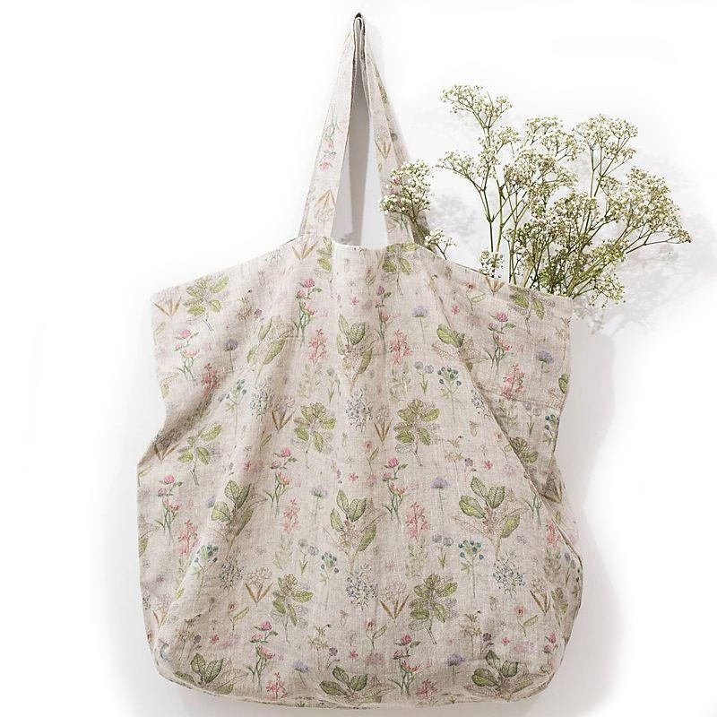 Botany Print Linen Bag