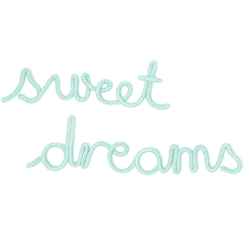 Sweet Dreams Rope Word  Aqua