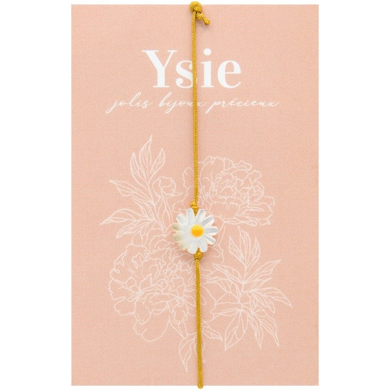 Yellow Marguerite Mother-Of-Pearl Bracelet