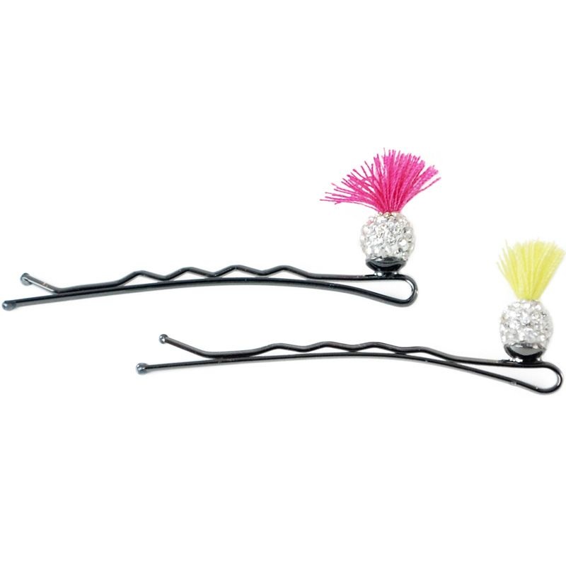 Sprouting Crystal Bobby Pins Pink & Yellow