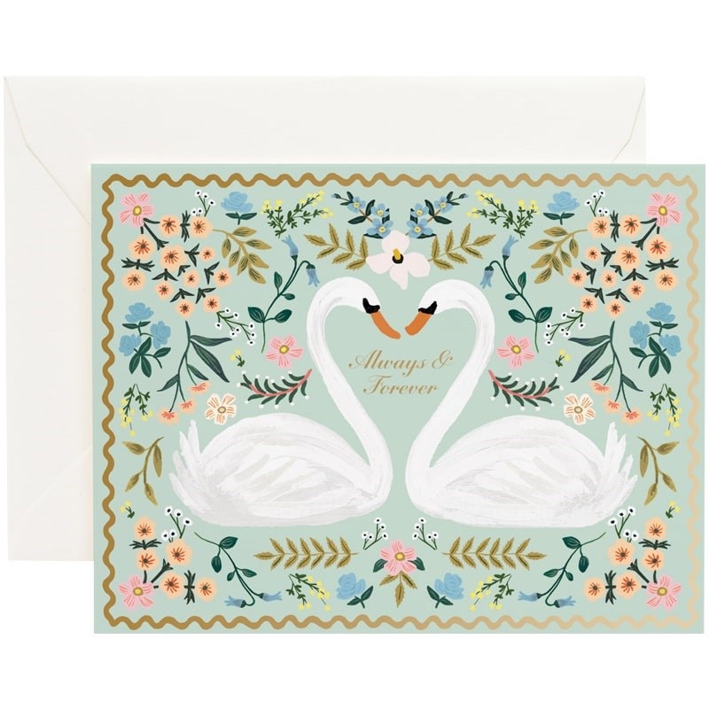 Always & Forever Swans Wedding Card