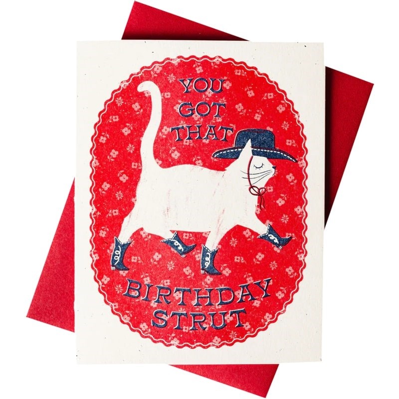 Birthday Strut Risograph Greeting Card
