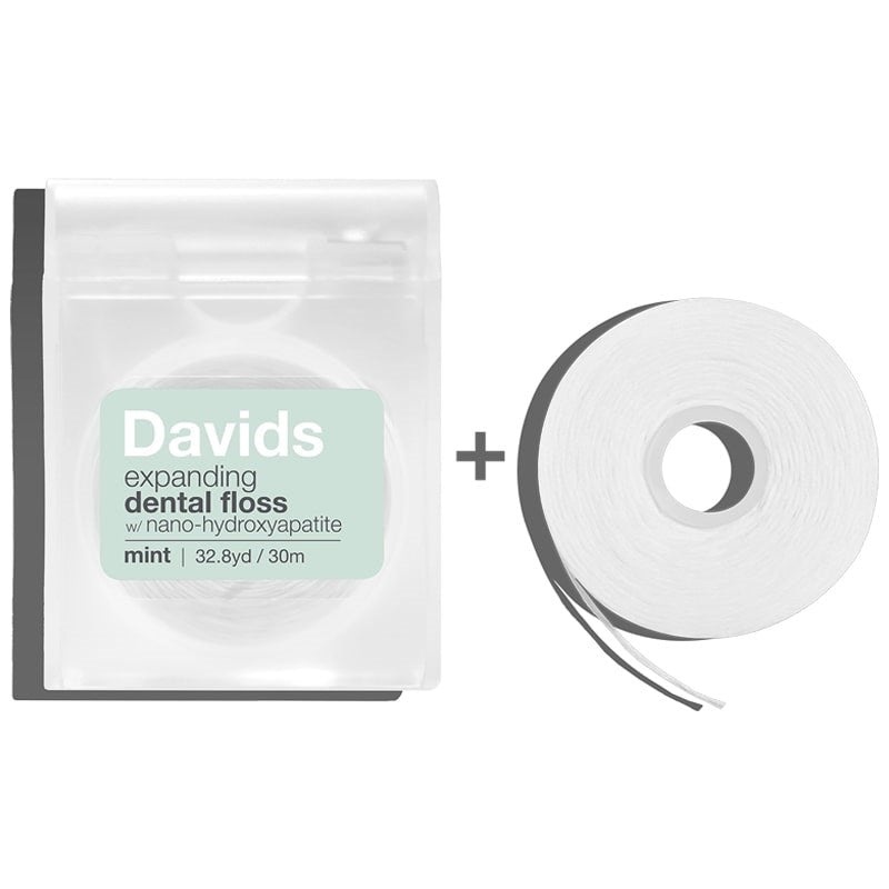 Expanding Dental Floss - Refillable Dispenser + Refill - Mint