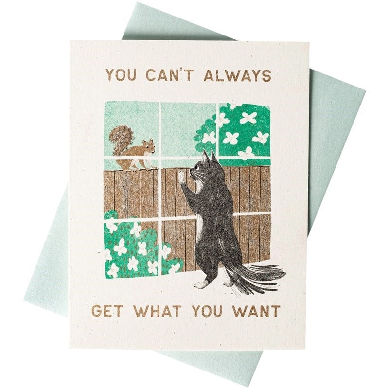 You Can't Always Get What You Want Risograph Greeting Card