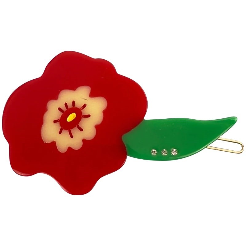 Red Flower Hair Clip
