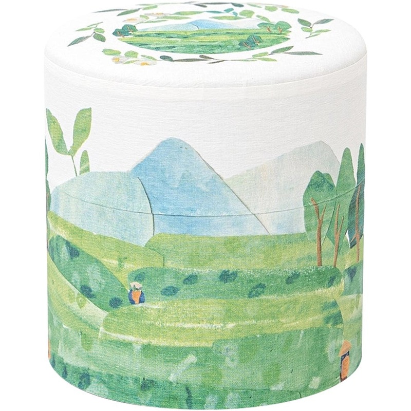 Washi Tea Canister - Green Mountain View