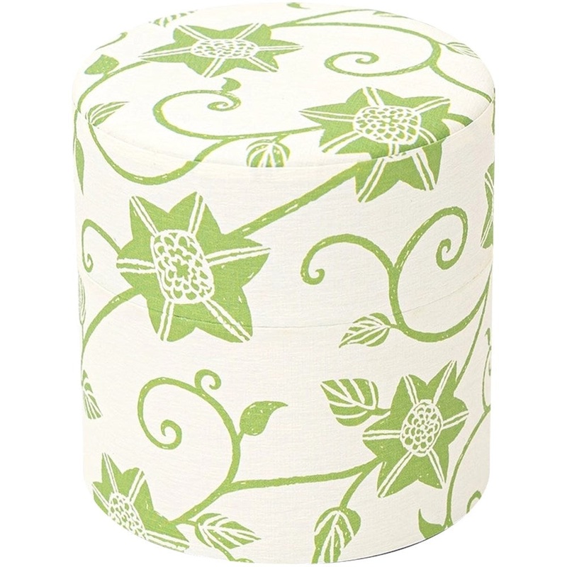 Washi Tea Canister - White Clematis