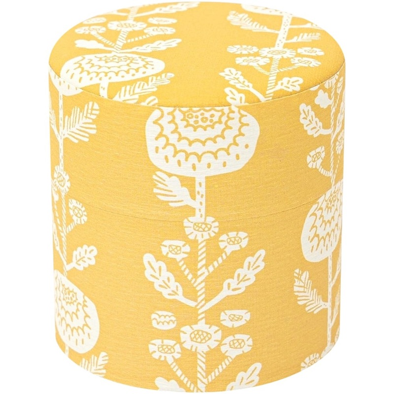 Washi Tea Canister - Yellow Chrysanthemum